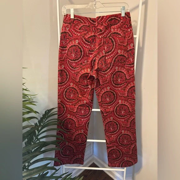 Etcetera Red Paisley Cotton Pants - Picture 8 of 16